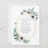 Eucalyptus Anemone Geometric Celebration of Life Kaart (Voorkant)