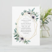 Eucalyptus Anemone Geometric Celebration of Life Kaart (Staand voorkant)