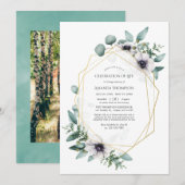 Eucalyptus Anemone Geometric Celebration of Life Kaart (Voorkant / Achterkant)