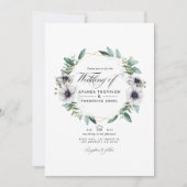 Eucalyptus Anemone Geometric QR Code RSVP Weddensc Kaart (Voorkant)