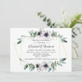 Eucalyptus Anemone Geometric Rehearings Dinner Kaart (Staand voorkant)