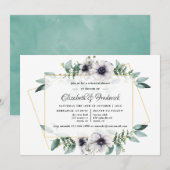 Eucalyptus Anemone Geometric Rehearings Dinner Kaart (Voorkant / Achterkant)