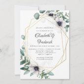 Eucalyptus Anemone Geometric Rehearings Dinner Kaart (Voorkant)