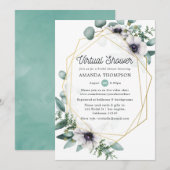 Eucalyptus Anemone Geometric Virtual Vrijgezellenf Kaart (Voorkant / Achterkant)