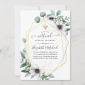 Eucalyptus Anemone Geometric Virtual Weddenschap Kaart (Voorkant)