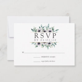 Eucalyptus Anemone Geometric Wedding RSVP Kaartje