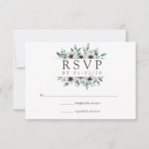 Eucalyptus Anemone Geometric Wedding RSVP Kaartje