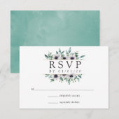 Eucalyptus Anemone Geometric Wedding RSVP Kaartje (Voorkant / Achterkant)