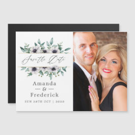 Eucalyptus Anemone Geometric Wedding Save the Date Magnetische Uitnodiging