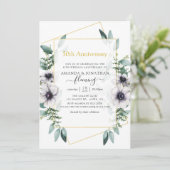 Eucalyptus Anemone Geometrisch 50-jarig jubileum Kaart (Staand voorkant)