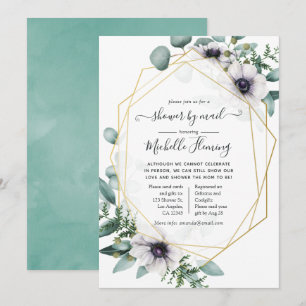 Eucalyptus Anemone Geometrische Baby Shower per Po Kaart