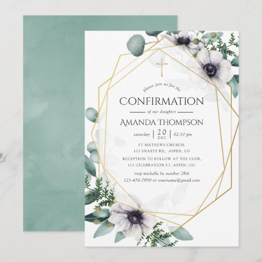 Eucalyptus Anemone Geometrische bevestiging Kaart (Voorkant / Achterkant)