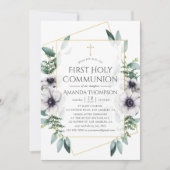 Eucalyptus Anemone Geometrische Eerste Heilige Com Kaart (Voorkant)