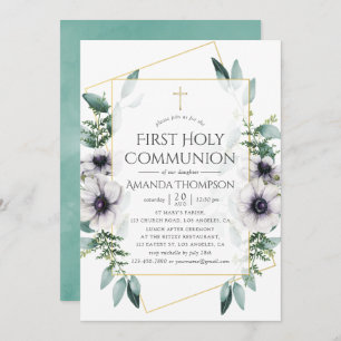 Eucalyptus Anemone Geometrische Eerste Heilige Com Kaart