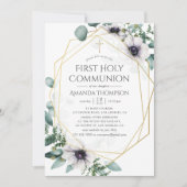 Eucalyptus Anemone Geometrische Eerste Heilige Com Kaart (Voorkant)