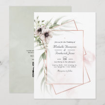 Eucalyptus Anemone Geometrische QR Code RSVP Huwel