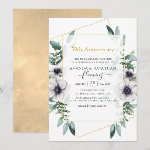 Eucalyptus Anemoon Geometrisch 50-jarig jubileum Kaart
