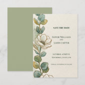 Eucalyptus Anemoon Save The Date Kaart (Voorkant / Achterkant)