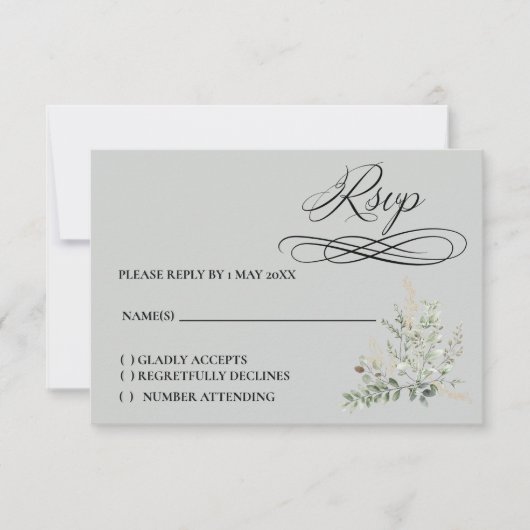 Eucalyptus-antwoordkaart RSVP Kaartje (Voorkant)