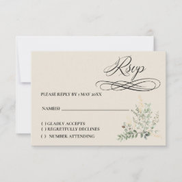 Eucalyptus-antwoordkaart RSVP Kaartje