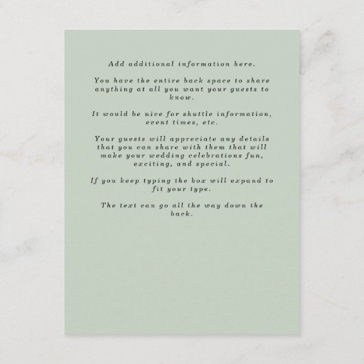 Eucalyptus Aquarel Details Envelopkaart Informatiekaartje (Achterkant)