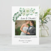 Eucalyptus Aquarel Foto Trouw Dankkaart Kaart (Staand voorkant)