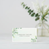 Eucalyptus Aquarel Trouw Event Planner Visitekaartje (Staand voorkant)