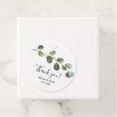 Eucalyptus aquarel zwart wit modern bedankjes labels (In situ)