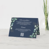 Eucalyptus Arch Photo Navy Blue QR Code Wedding (Achterkant)