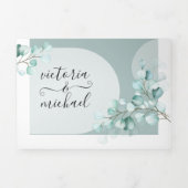 Eucalyptus Arch Wedding Tri-Fold in één uitnodigin Drieluik Uitnodiging (Cover)