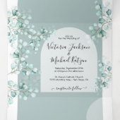 Eucalyptus Arch Wedding Tri-Fold in één uitnodigin Drieluik Uitnodiging (Binnenkant midden)