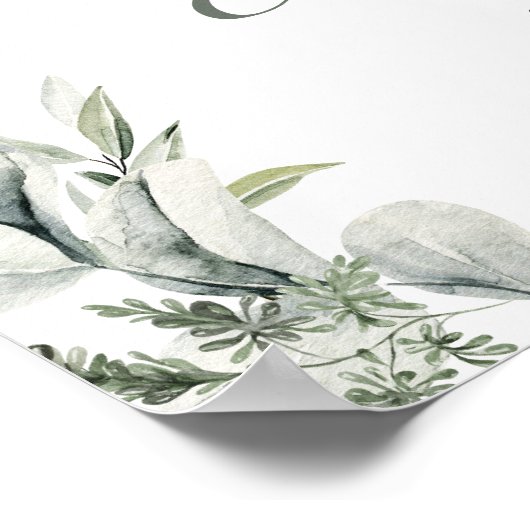 Eucalyptus Australian Animals Baby shower Welkom Poster (Hoek)