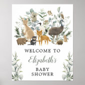 Eucalyptus Australian Animals Baby shower Welkom Poster (Voorkant)