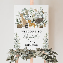Eucalyptus Australian Animals Baby shower Welkom Poster