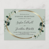 Eucalyptus avond bruiloft receptie uitnodiging (Voorkant)
