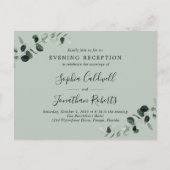 Eucalyptus avond bruiloft receptie uitnodiging (Voorkant)