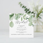 Eucalyptus B/W Vierkant Vrijgezellenfeest Kaart (Staand voorkant)