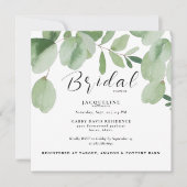 Eucalyptus B/W Vierkant Vrijgezellenfeest Kaart (Voorkant)