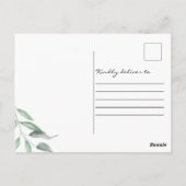 Eucalyptus baby aankondiging foto Liefde & Dank Briefkaart (Achterkant)