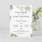 Eucalyptus Baby Boy Douche Uitnodiging (Staand voorkant)