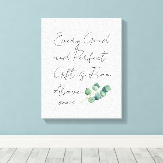 Eucalyptus Baby Girl Nursery Scriptcanvas Canvas Afdruk (Insitu (Houten vloer))