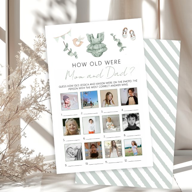 Eucalyptus Baby Meisje Douche Hoe Oud Mama Papa Sp (Creator heeft geüpload)