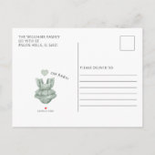 Eucalyptus baby meisje douche uitnodiging briefkaa (Achterkant)