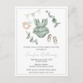 Eucalyptus baby meisje douche uitnodiging briefkaa (Voorkant)