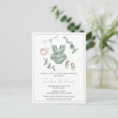 Eucalyptus baby meisje douche uitnodiging briefkaa (Staand voorkant)