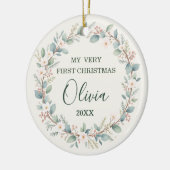 Eucalyptus Baby’s First Christmas Keramisch Ornament (Links)