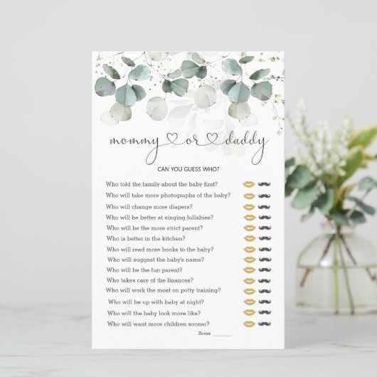 Eucalyptus Baby shower (Staand voorkant)