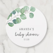 Eucalyptus - baby shower bedankjes labels (Voorkant)