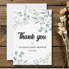 Eucalyptus Baby Shower Bedankkaart