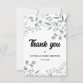 Eucalyptus Baby Shower Bedankkaart (Voorkant)
